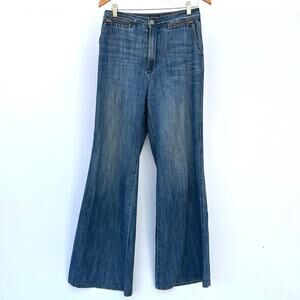 Noend Denim Culotte Zip Wide Leg Jeans USA 28 High Waisted Cotton Pants
